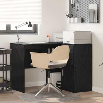 vidaXL Hoekbureau met lade Zwart Eiken 102 x 88 x 75 cm, Huis en Inrichting, Bureaus, Verzenden, Nieuw