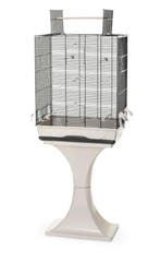 Vogelkooi Ambra met Standaard – Grote Zwart/Zand Binnenko., Verzenden, Nieuw, Overige materialen, Vogelkooi