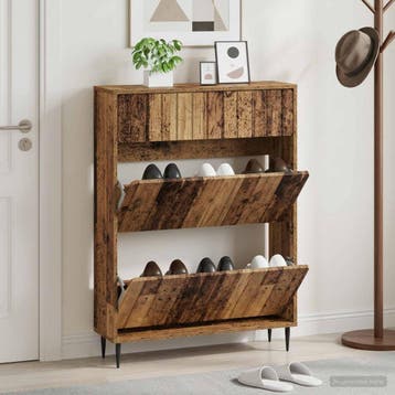 vidaXL Schoenenkast ZWOLLE 78 x 24 x 103 cm Bewerkt hout Oud, Verzenden, Nieuw