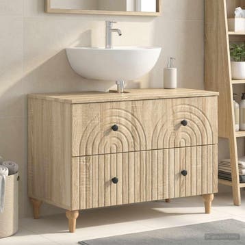 vidaXL Badkamer wastafelkast ALKMAAR Sonoma Eiken 82 x 41 x, Huis en Inrichting, Badkamer | Badkamermeubels, Verzenden, Nieuw