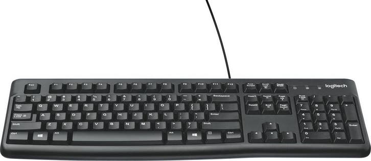 Logitech K120 Toetsenbord | Full - Membraan (QWERTY NL), Computers en Software, Toetsenborden, Ophalen of Verzenden