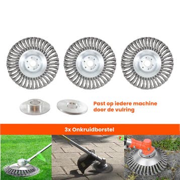 Set van 3 Stuks ! Universele Onkruidborstel - 20 CM -, Tuin en Terras, Onkruidbranders, Nieuw