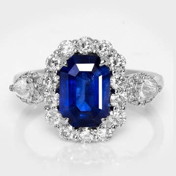 Zonder minimumprijs - Ring - 18 karaat Witgoud, IGI 2,82 ct, Nieuw