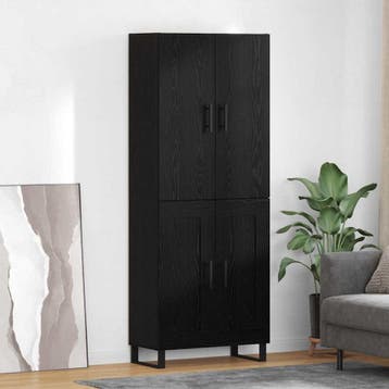 vidaXL buffetkast 2 st Zwart Eiken 69,5 x 34 x 180 cm, Minder dan 50 cm, Verzenden, Nieuw, Minder dan 100 cm