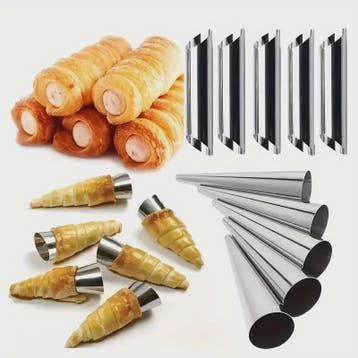 Set van 5 RVS Gebak Hoorns - Voor Croissants, Gebak & Desser, Verzenden, Nieuw