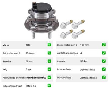 Wiellager Ford Mondeo 2.0 EcoBoost (CD) Van 2015-05 tot  - W, Verzenden, Nieuw, Ford