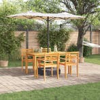 vidaXL Tuin eettafelset 5 pcs Bruin Massief Acaciahout, Tuin en Terras, Verzenden, Nieuw, 5 zitplaatsen