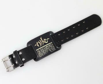 Nile - Logo/Hieroglyphs leren Polsband officiële merchandise, Ophalen of Verzenden, Nieuw, Kleding
