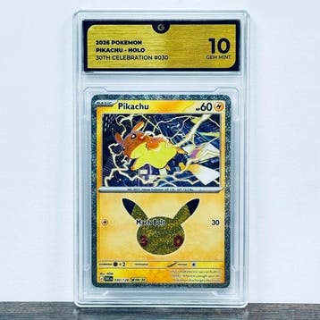 Pokémon Graded card - Pikachu 030 - 30th Anniversary –, Nieuw