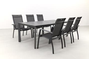 Kettler Legato/Edge stapelbare aluminium tuinset voor 6, Tuin en Terras, Verzenden, Nieuw, Overige materialen, Tuinset