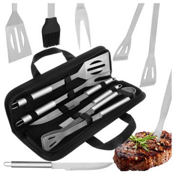 Kaminer 5-delige grillgereedschap set met koffer, zwart,..., Ophalen of Verzenden, Nieuw