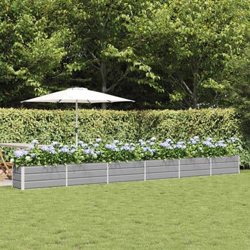 vidaXL Plantenbak Lichtgrijs 580 x 50 x 45 cm Gegalvaniseerd, Verzenden, Minder dan 60 cm, Nieuw, Metaal