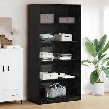vidaXL Kledingkast Zwart Eiken 100 x 50 x 200 cm Bewerkt, Huis en Inrichting, Kasten | Kledingkasten, Verzenden, Nieuw