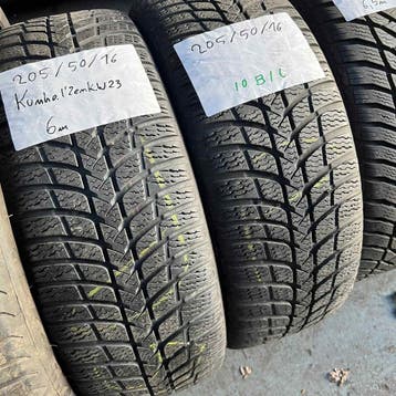 2 x Kumho 205-50-16 Winterbanden 6mm, Auto-onderdelen, Banden en Velgen, Gebruikt, 16 inch, Band(en), Personenwagen