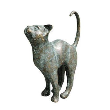 sculptuur, Standing Cat Sculpture – Artistic Bronze Effect