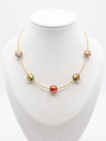 Murano-glas, 24 kt goud ondergedompeld - Halsketting - 24 kt