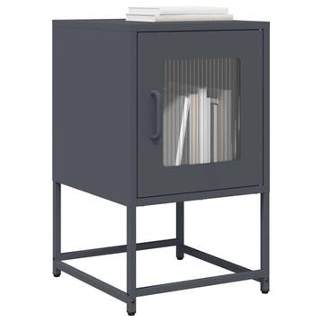 vidaXL Nachtkastje 36x39x60,5 cm koudgewalst staal, Huis en Inrichting, Minder dan 45 cm, Nieuw, 55 tot 70 cm, Verzenden