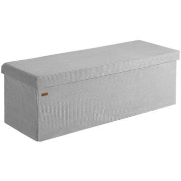 Opbergbank Grijs Koord 114x38x38cm MDF opvouwbaar (Meubelen), Verzenden