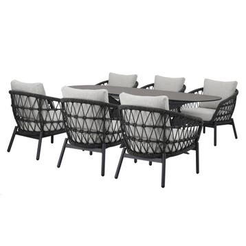 Arezzo San Francisco low dining tuinset 240x100xH69 cm 7, Tuin en Terras, Tuinsets en Loungesets, Ophalen of Verzenden, Nieuw