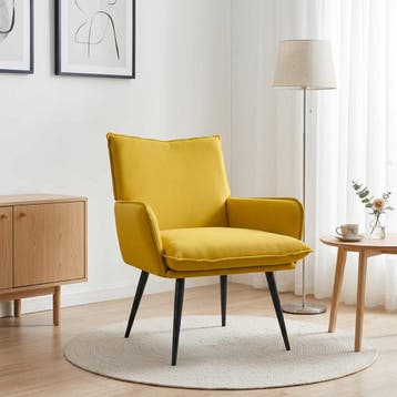 vidaXL Fauteuil Geel fluweel, Huis en Inrichting, Verzenden, Nieuw