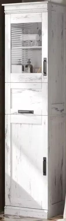 Hoge Opbergkast 160 cm met Lade en Deuren – Retro Look, Huis en Inrichting, Keuken | Keukenelementen, Verzenden, Nieuw