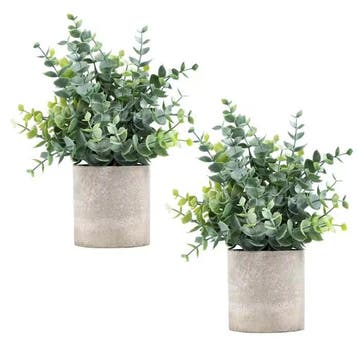 Set van 2 Kunstmatige Eucalyptus Planten in Pot – Decoratie, Verzenden, Nieuw