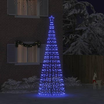 vidaXL LED Kerstboom met Grondspiesjes Blauw 400 cm IJzer, Verzenden, Nieuw