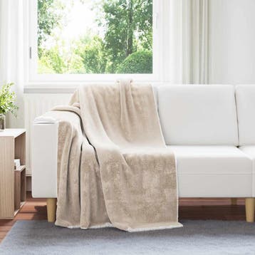 vidaXL plaid Beige 130 x 150 cm 1 kg Fleece, Verzenden, Nieuw, Beige