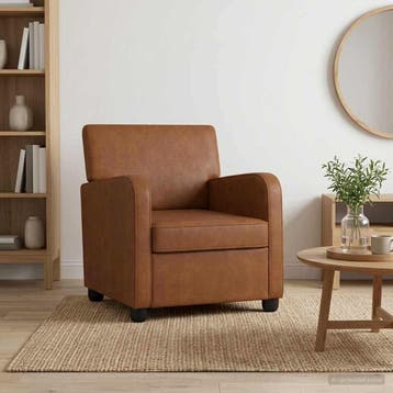 vidaXL Fauteuil Antiek Bruin Kunstleer, Huis en Inrichting, Verzenden, Nieuw