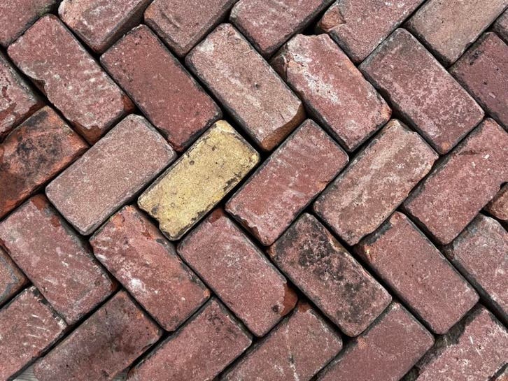 Oude gebakken keiformaten Doetinchem (op pallets), Tuin en Terras, Tegels en Klinkers, Keramiek, Ophalen of Verzenden