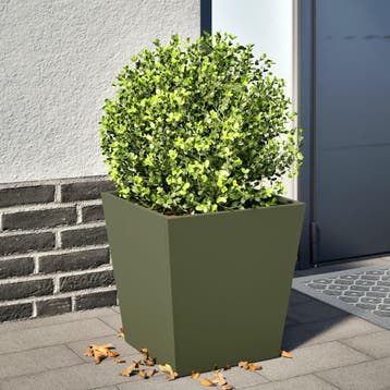 vidaXL Plantenbak 40x40x40 cm staal olijfgroen, Tuin en Terras, Verzenden, Minder dan 60 cm, Nieuw, Metaal