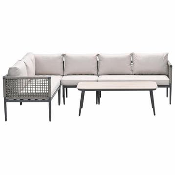 Garden Impressions Burela loungeset 5-delig links - taupe, Tuin en Terras, Verzenden, Nieuw