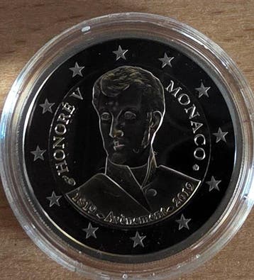 Monaco. 2 Euro 2019 Honoré V Proof - Sans boite / avec, Postzegels en Munten