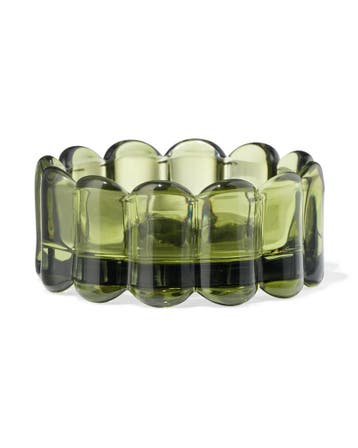 HEMA Kaarsonderzetter 10cm glas ribbel groen, Verzenden, Nieuw, Groen