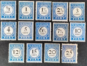 Nederland 1894/1910 - Port cijfer en waarde zwart - Nvph, Gestempeld