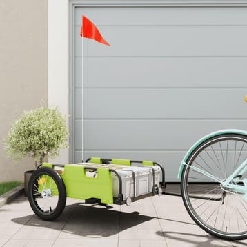 vidaXL Fietstrailer oxford stof en ijzer groen, Verzenden, Nieuw