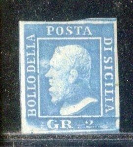Italiaanse oude staten - Sicilië 1859 - Het uiterst zeldzame, Gestempeld