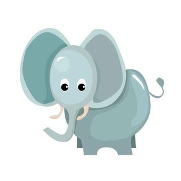 Jungly jungle - Olifant muursticker - (40x35cm), Verzenden, Nieuw