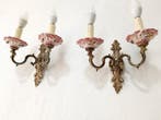 Wandkandelaar (2) - Franse wandlampen - Brons, Messing,