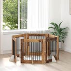 vidaXL Hondenhekje met standaards 6 pcs Oud hout 80 x 80 cm, Verzenden, Nieuw