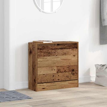 vidaXL Schoenenkast 60 x 21 x 57 cm Bewerkt hout Oudhout, Huis en Inrichting, Verzenden, Nieuw
