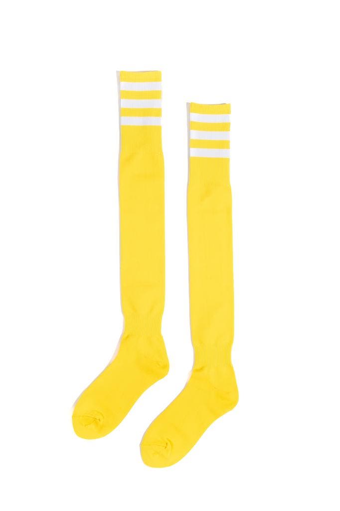 KIMU® Sokken Geel Witte Strepen 36-41 Dames Heren Unisex Gel, Kleding | Dames, Carnavalskleding en Feestkleding, Nieuw, Carnaval