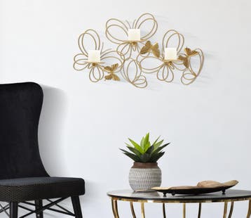WAND KANDELAAR VLINDERS CM 61X12X34, Ophalen of Verzenden, Nieuw
