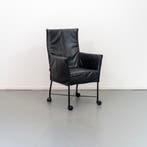 12x Montis Chaplin Stoel Zwart Leer - Zwart/Wiel, Huis en Inrichting, Stoelen, Ophalen, Zo goed als nieuw, Zwart, Leer
