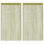 vidaXL Draadgordijnen 100x250 cm groen 2 st, Verzenden, Nieuw, Groen