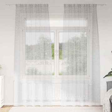 vidaXL Voile Gordijn 2 st Lichtgrijs 260 x 140 cm Polyester, Huis en Inrichting, Verzenden, Nieuw