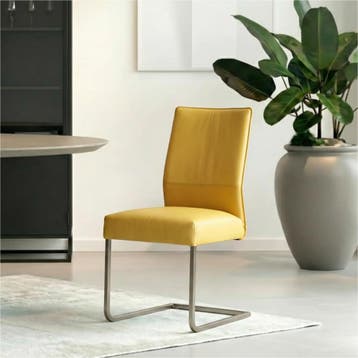 Set van 8 Leren eetkamerstoelen Remix - Toledo Giallo, Huis en Inrichting, Stoelen, Ophalen of Verzenden, Nieuw, Leer