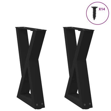 vidaXL Salontafelpoten 2 st 38x(42-43,3) cm staal zwart, Verzenden, Nieuw