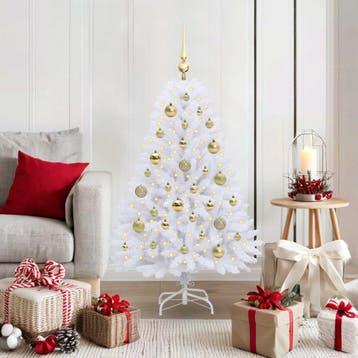vidaXL Kunstmatige Inklapbare Kerstboom Wit 120 cm PVC en, Diversen, Kerst, Verzenden, Nieuw