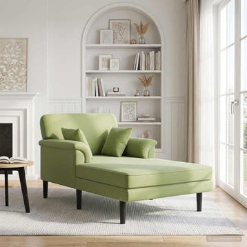 vidaXL Chaise longue Lichtgroen fluweel, Verzenden, Nieuw